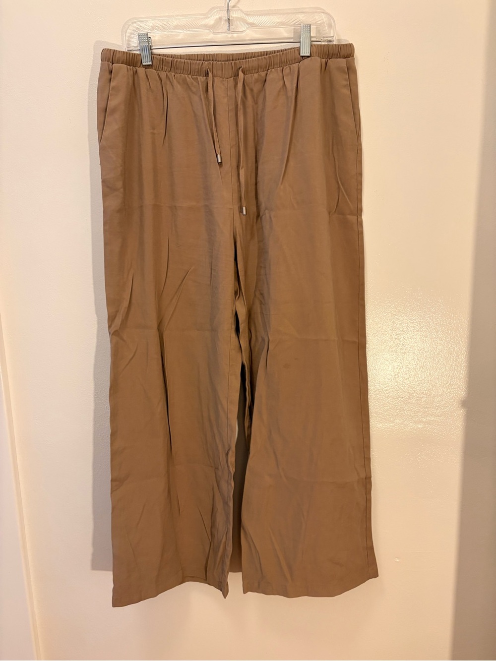 WDNT Women’s XL Casual Drawstring Pants in Tan NWOT